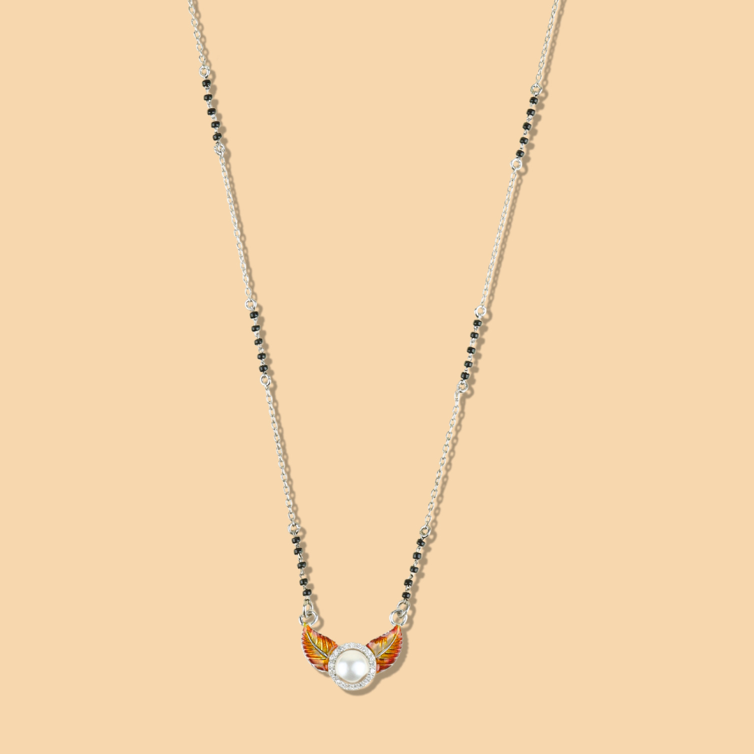 Silver Heart Fly Mangalsutra