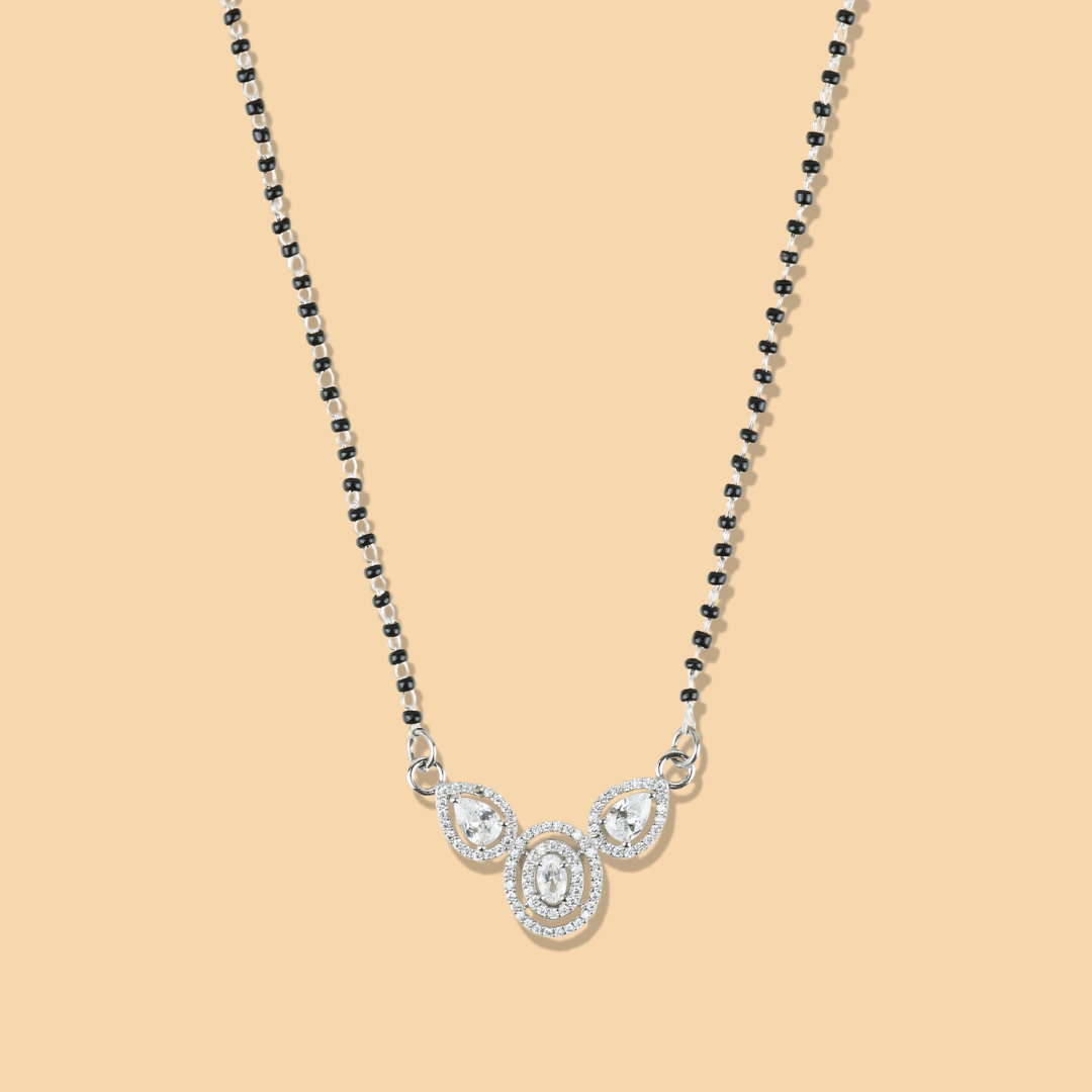 Silver Crystal Oath Mangalsutra