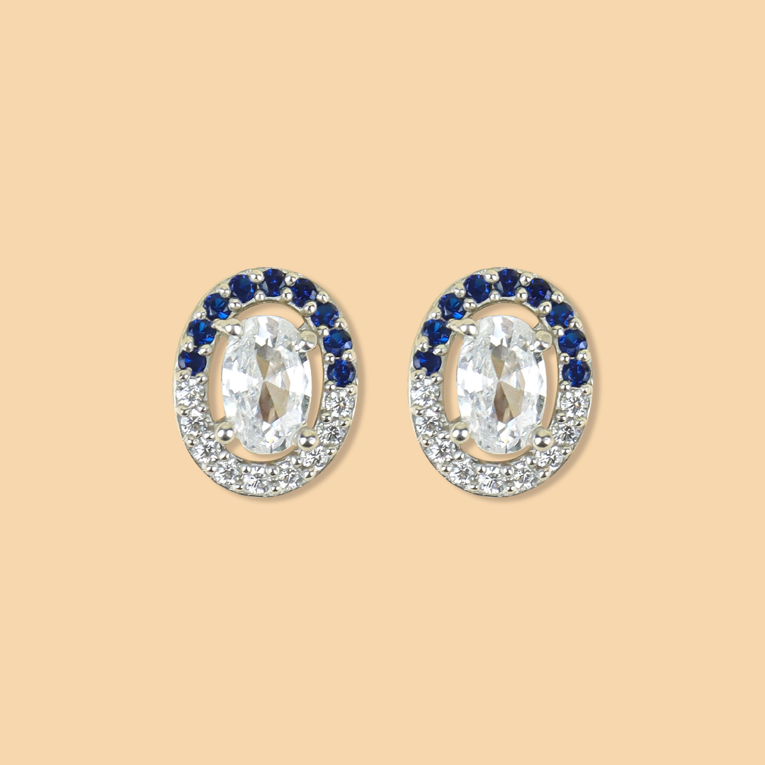 Silver Ice & Sky Crystal Ovals