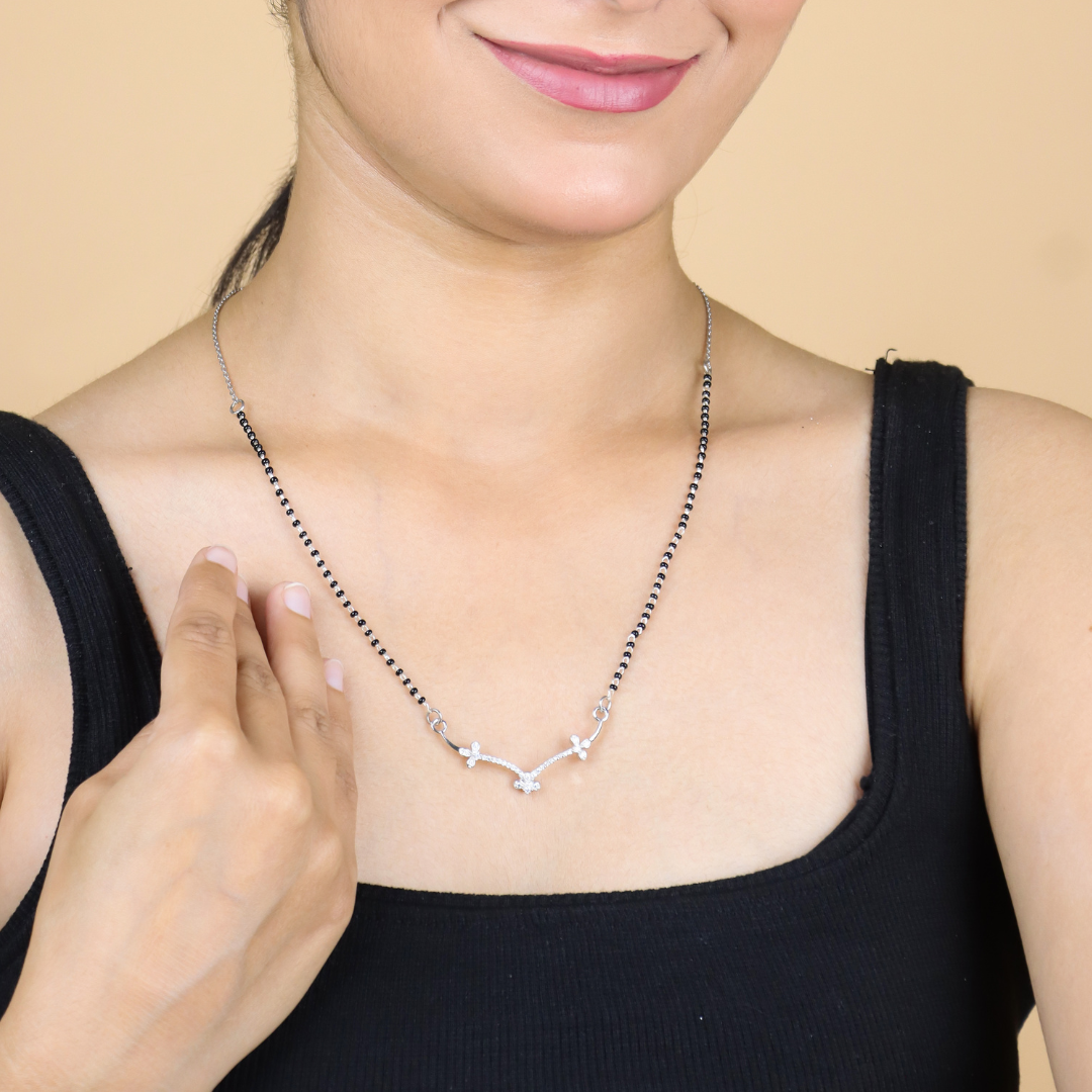 Silver Promise Curve Mangalsutra