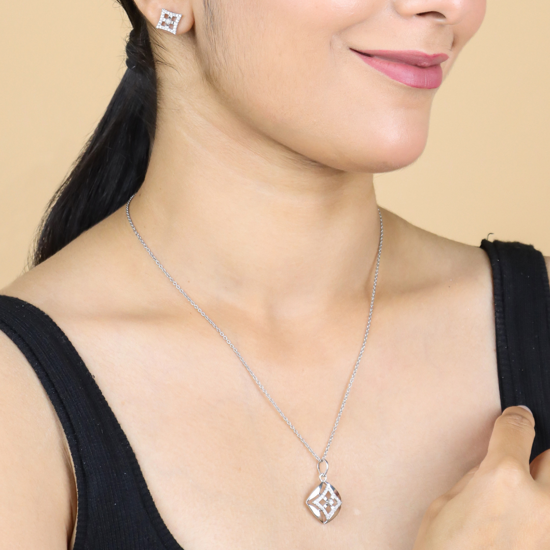 Boxed Glow Silver Jewelry Set