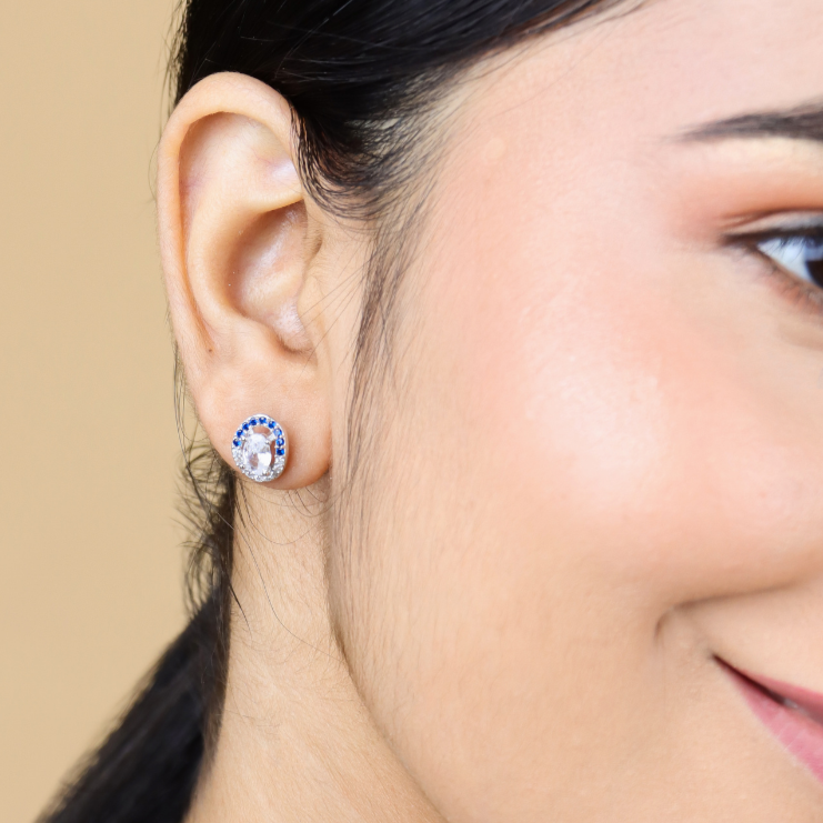 Silver Ice & Sky Crystal Ovals