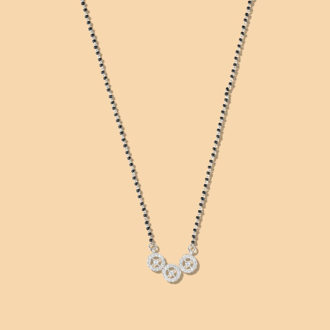Silver Studded Trio Promise Mangalsutra