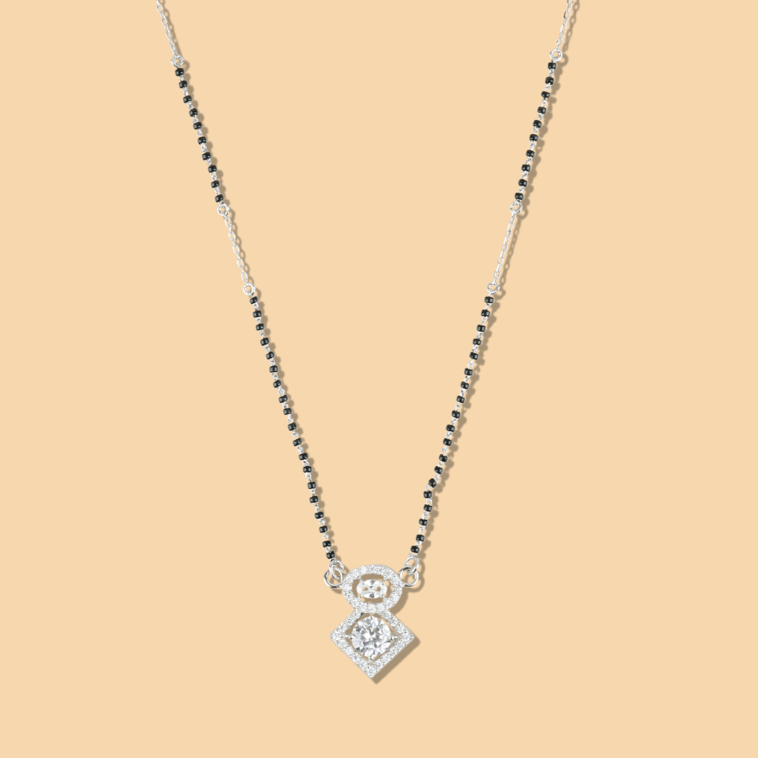 Silver Divine Crystal Mangalsutra