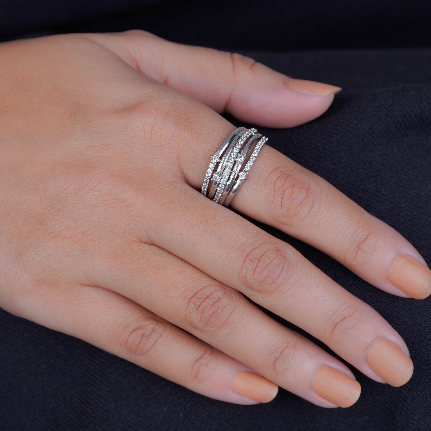 Luminous Layered Gemstone Ring