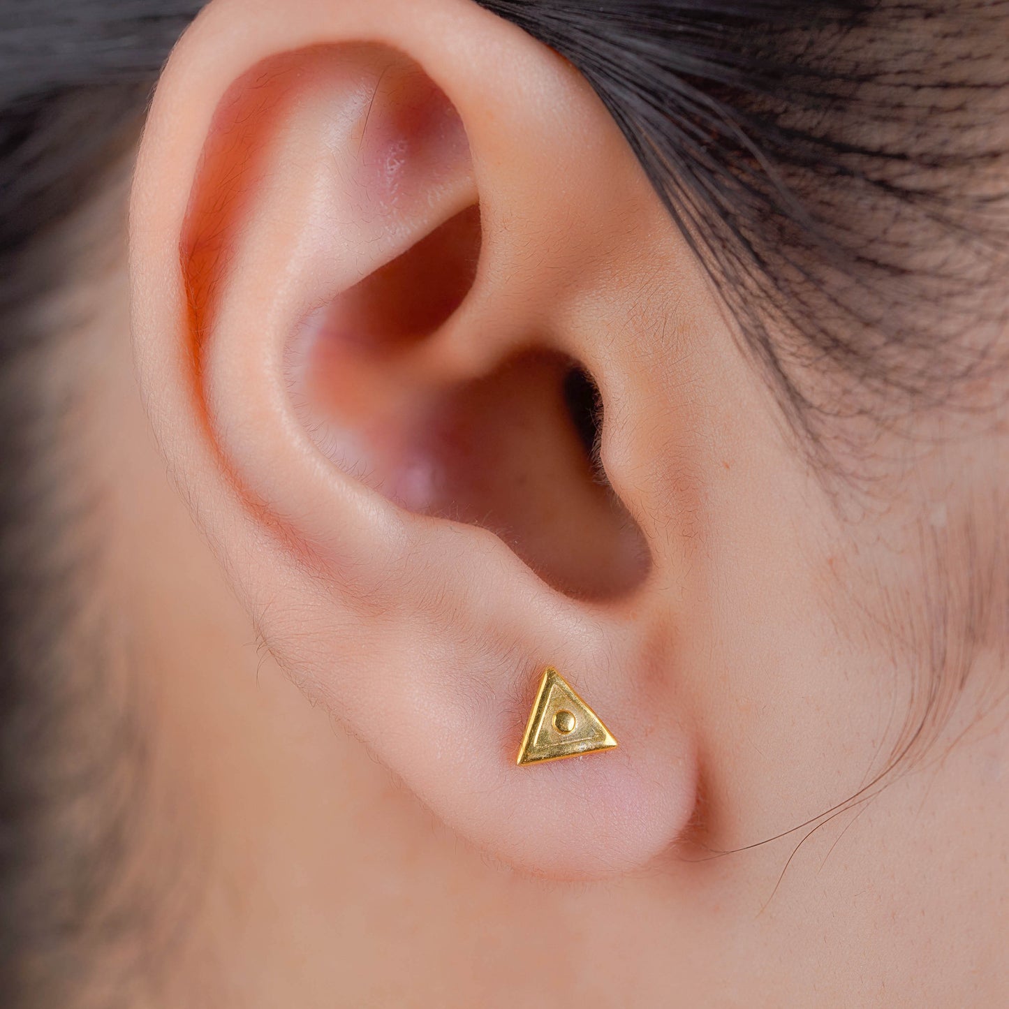 Minimalist Silver Triangle Studs
