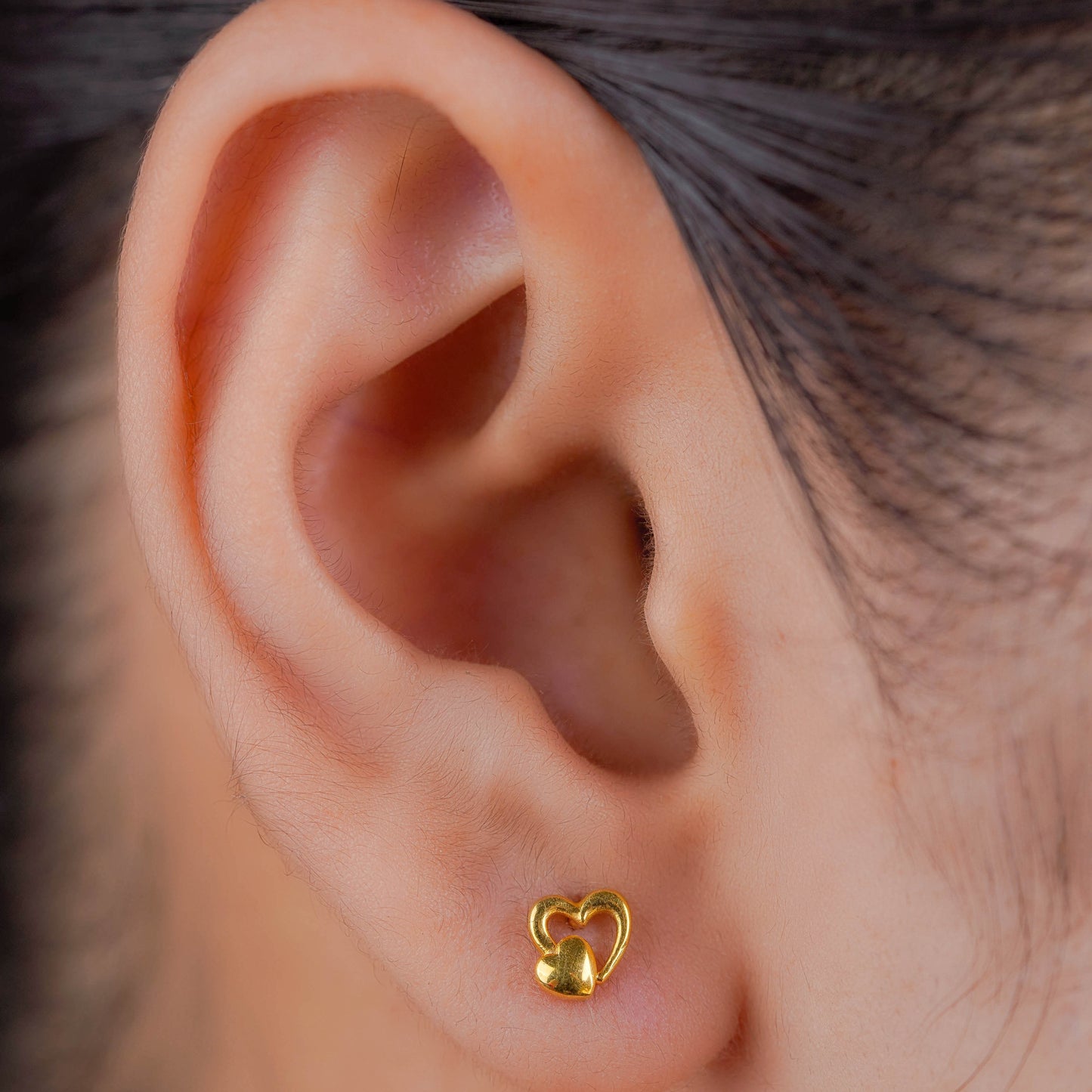 Hearts in Sync Silver Studs