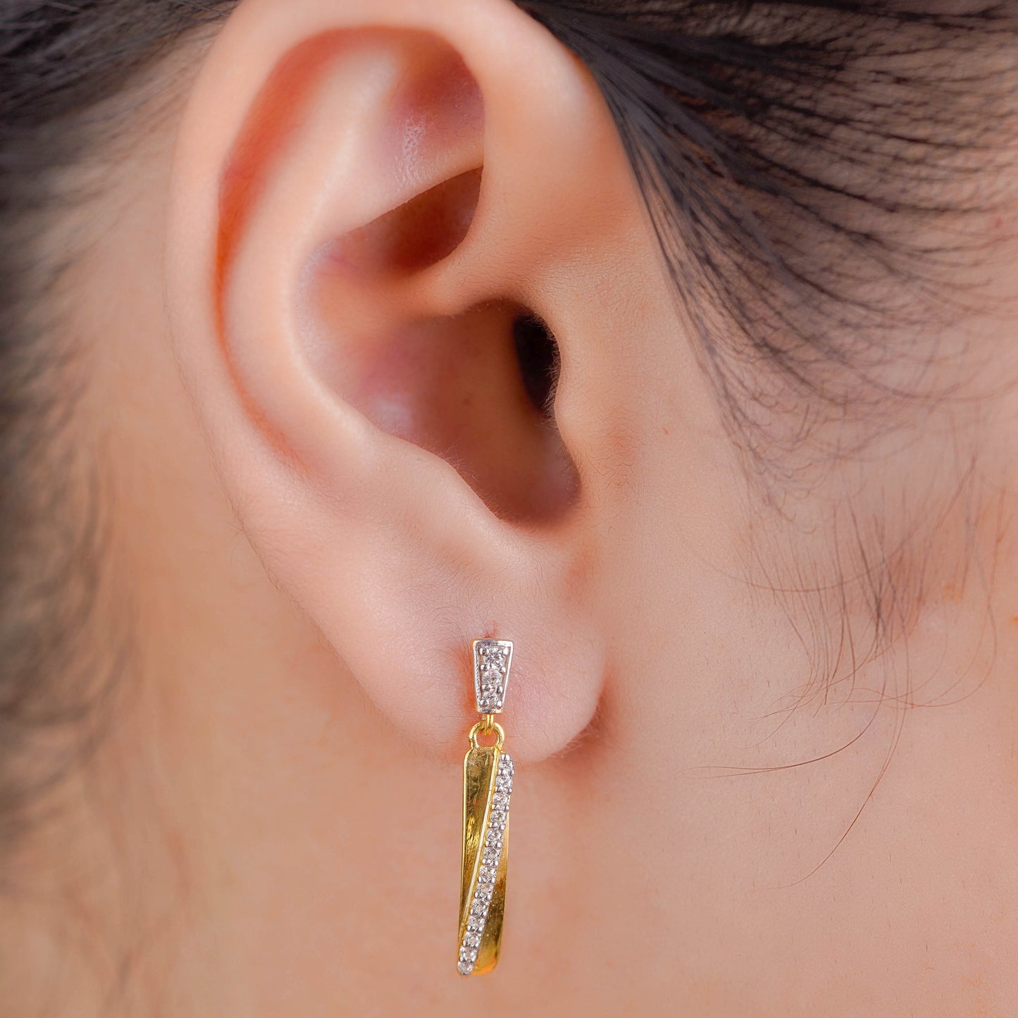Silver Echo Long Studded Dangles