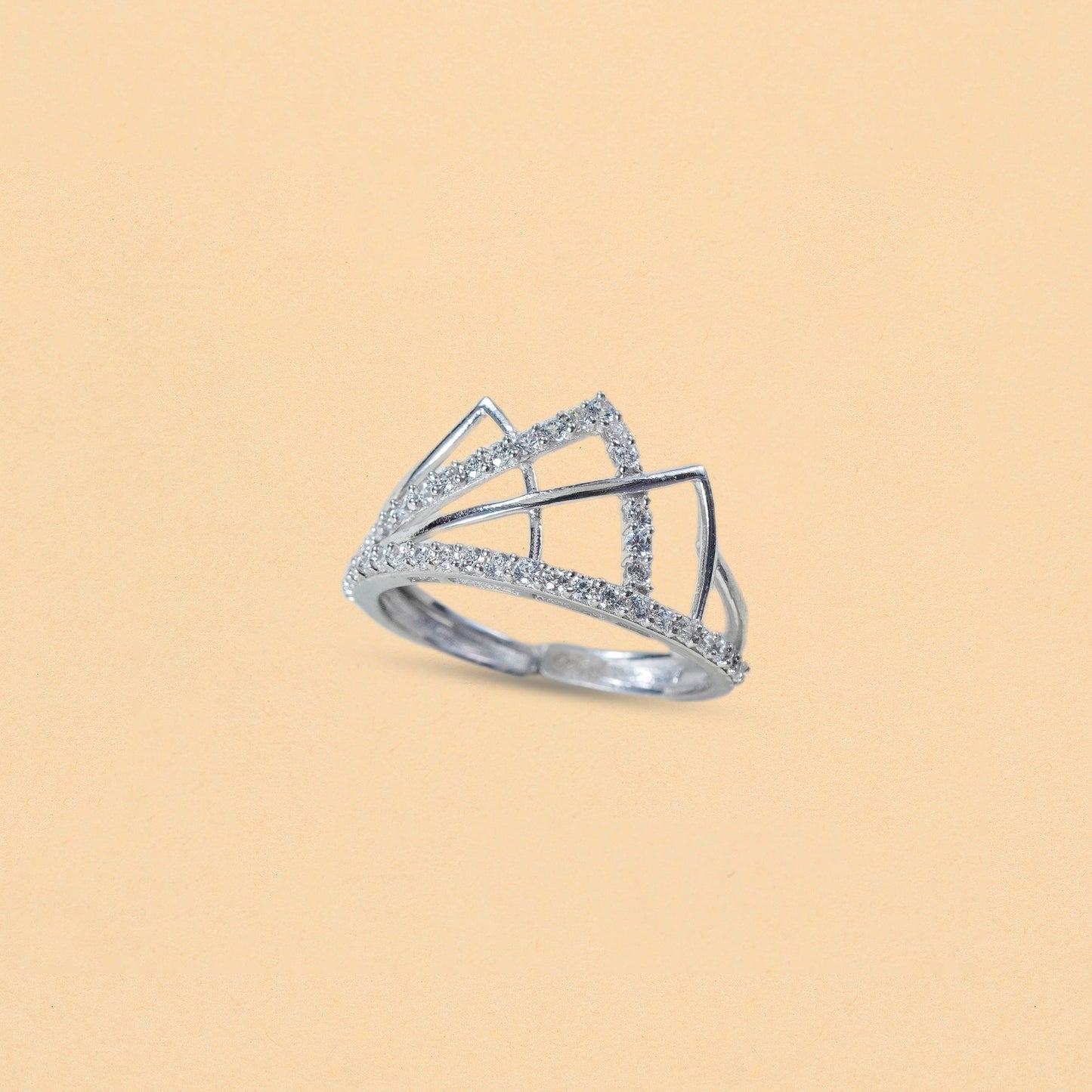 Bold Spark Layerd Studded Ring