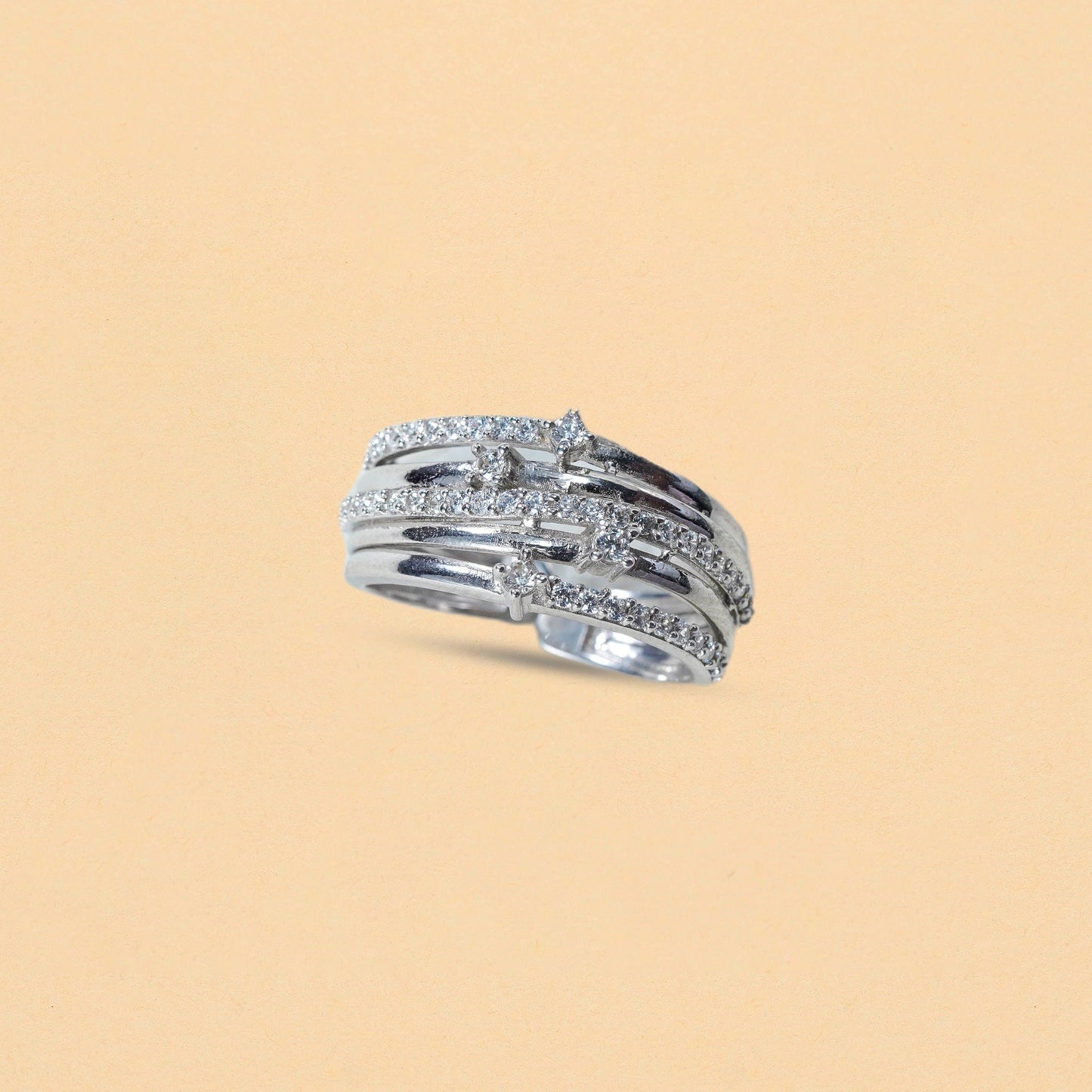 Luminous Layered Gemstone Ring