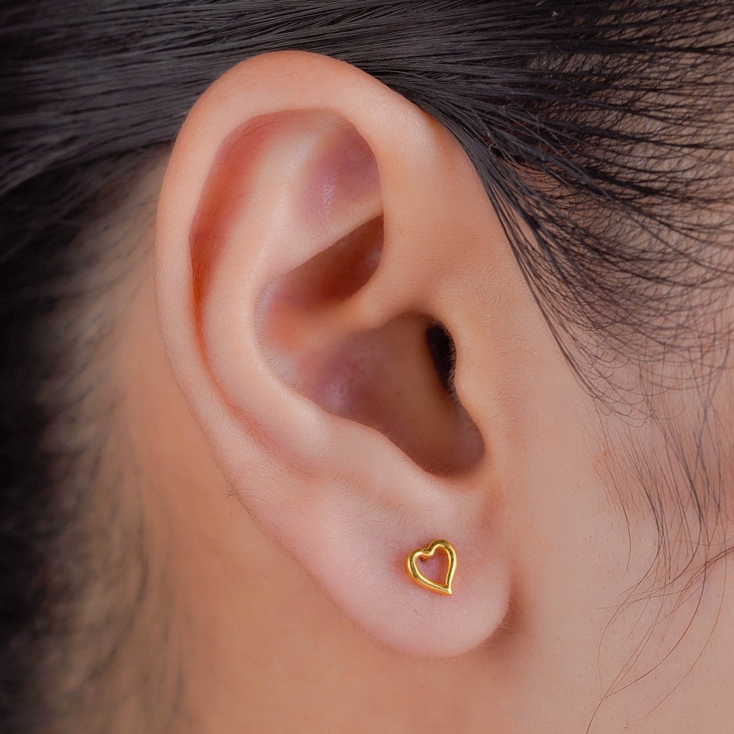 Silver Heart Studs