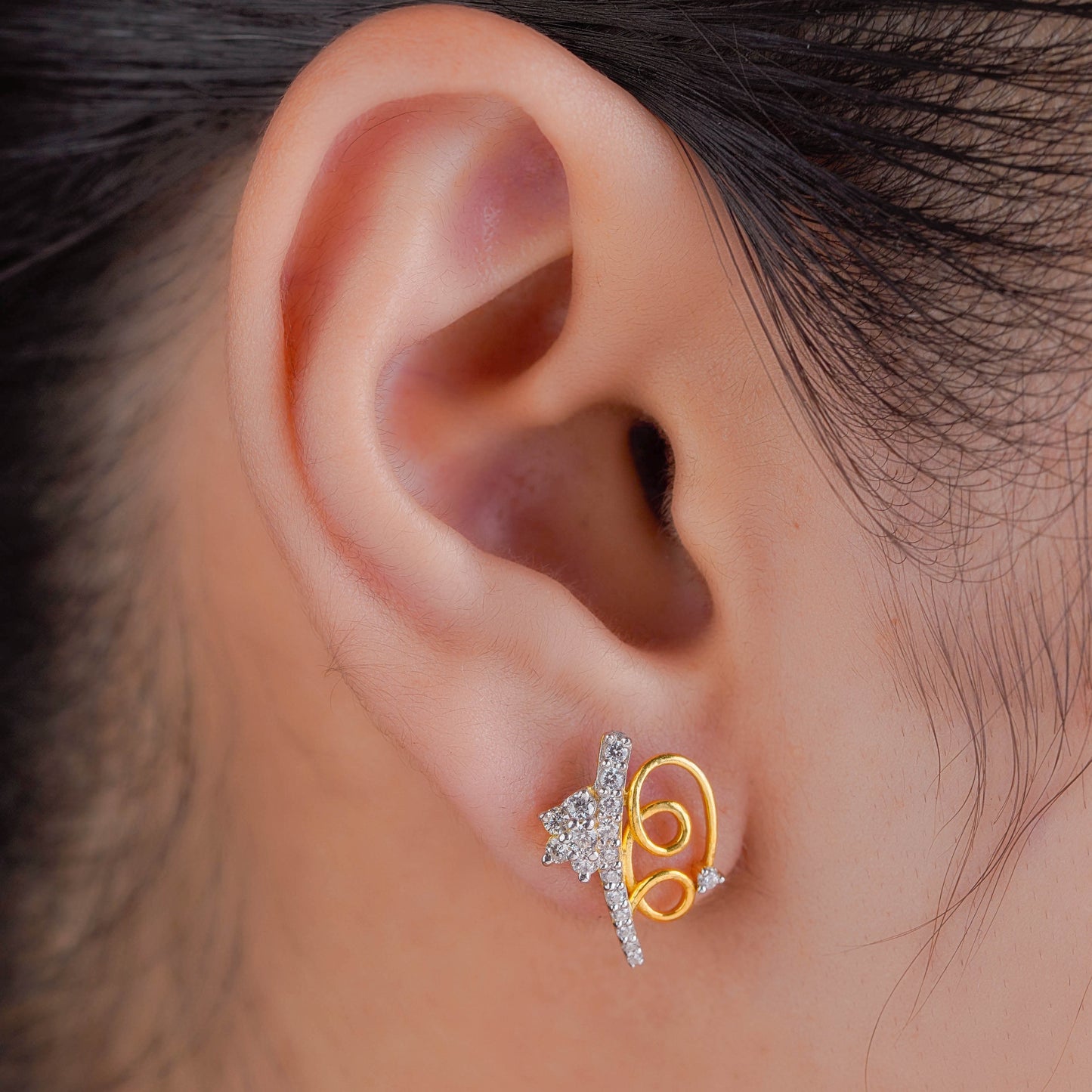 Queen Bee Silver Sparkle Studs