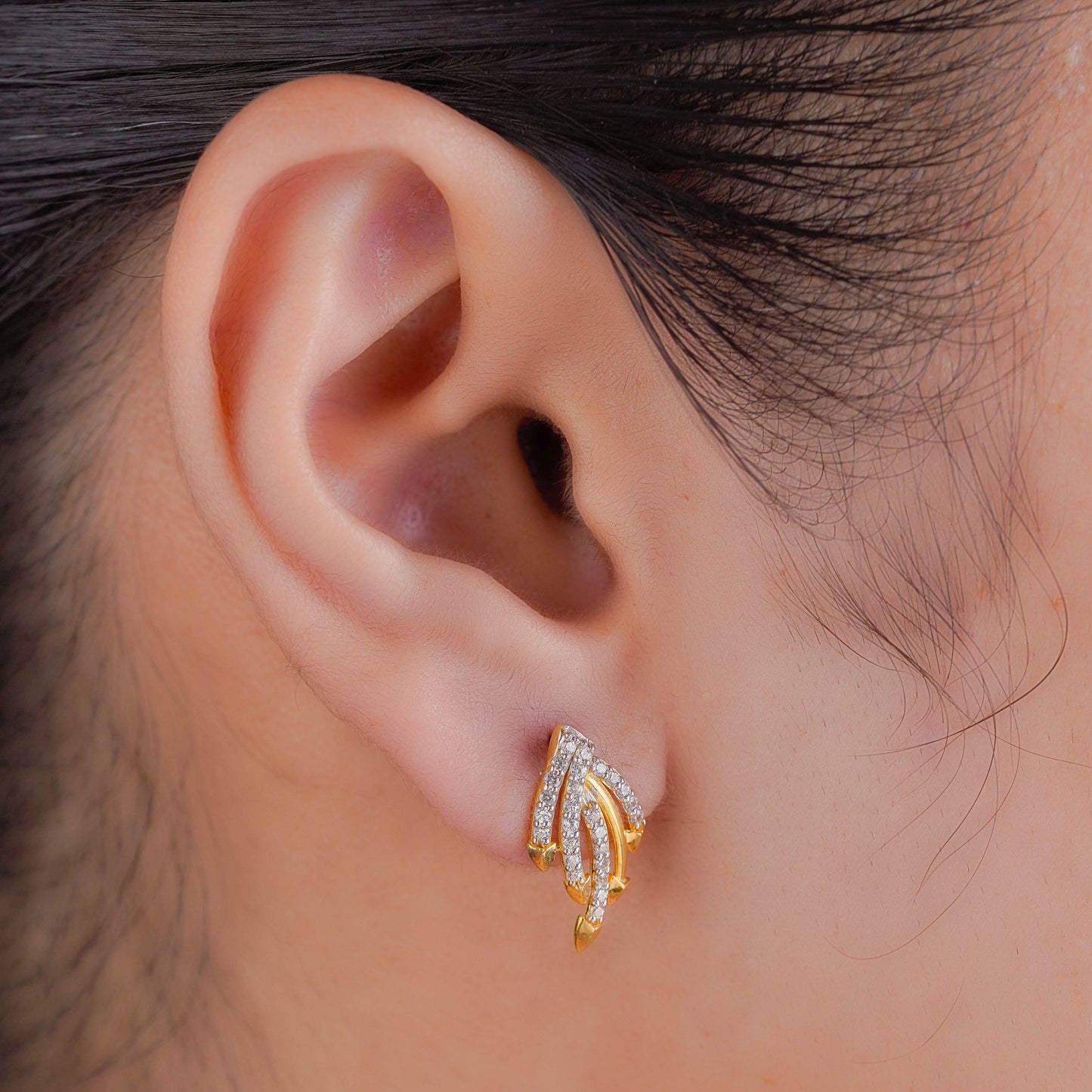 Silver Arrow Studded Earrings