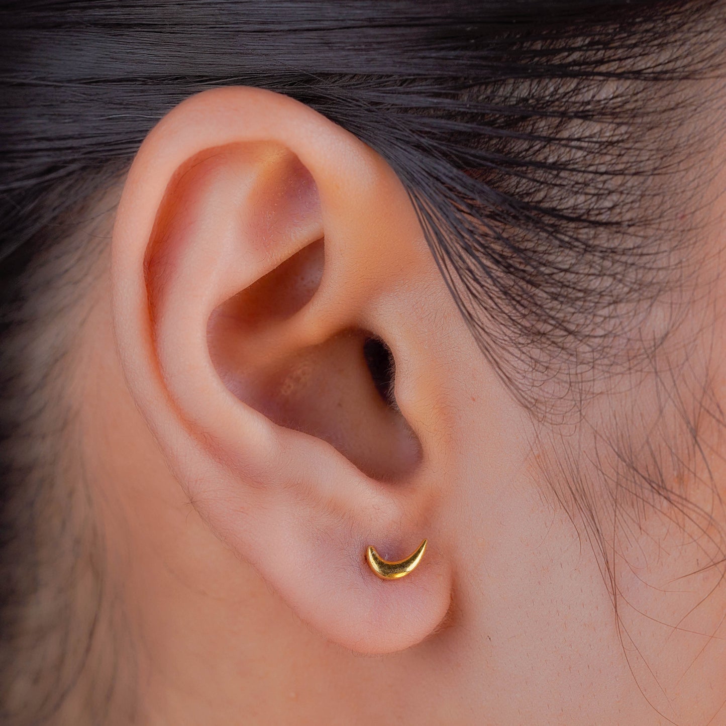 Celestial Crescent Silver Studs