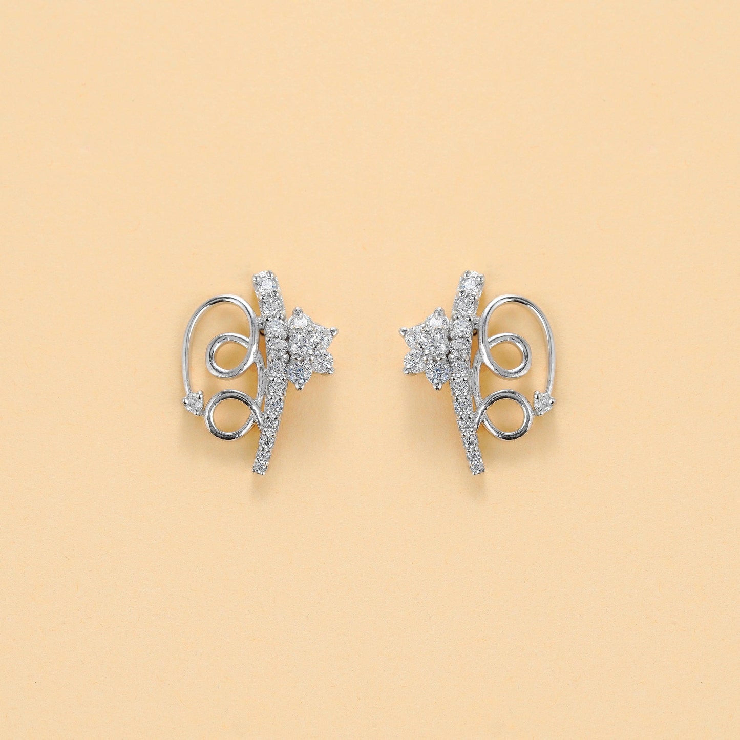Queen Bee Silver Sparkle Studs