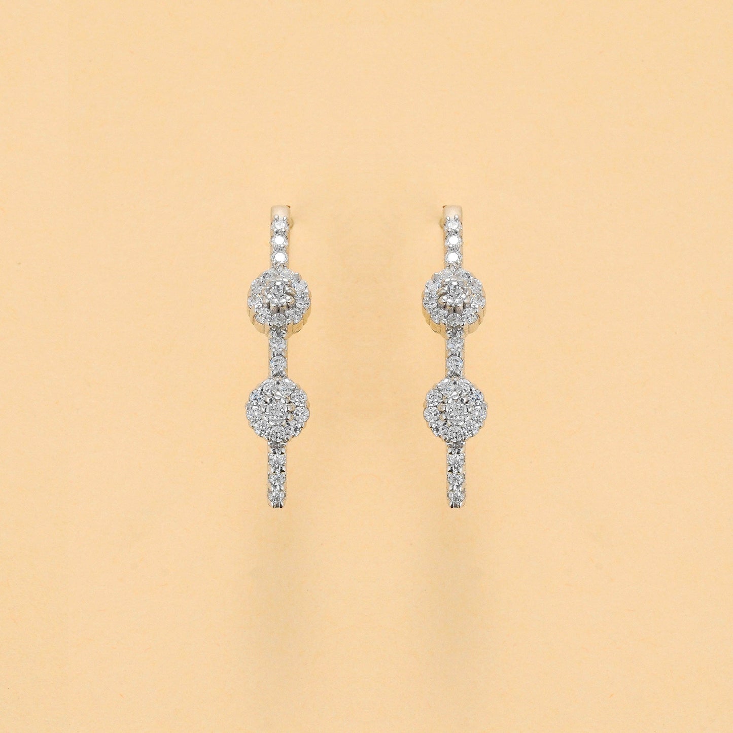 Crystal Shine Silver Earrings
