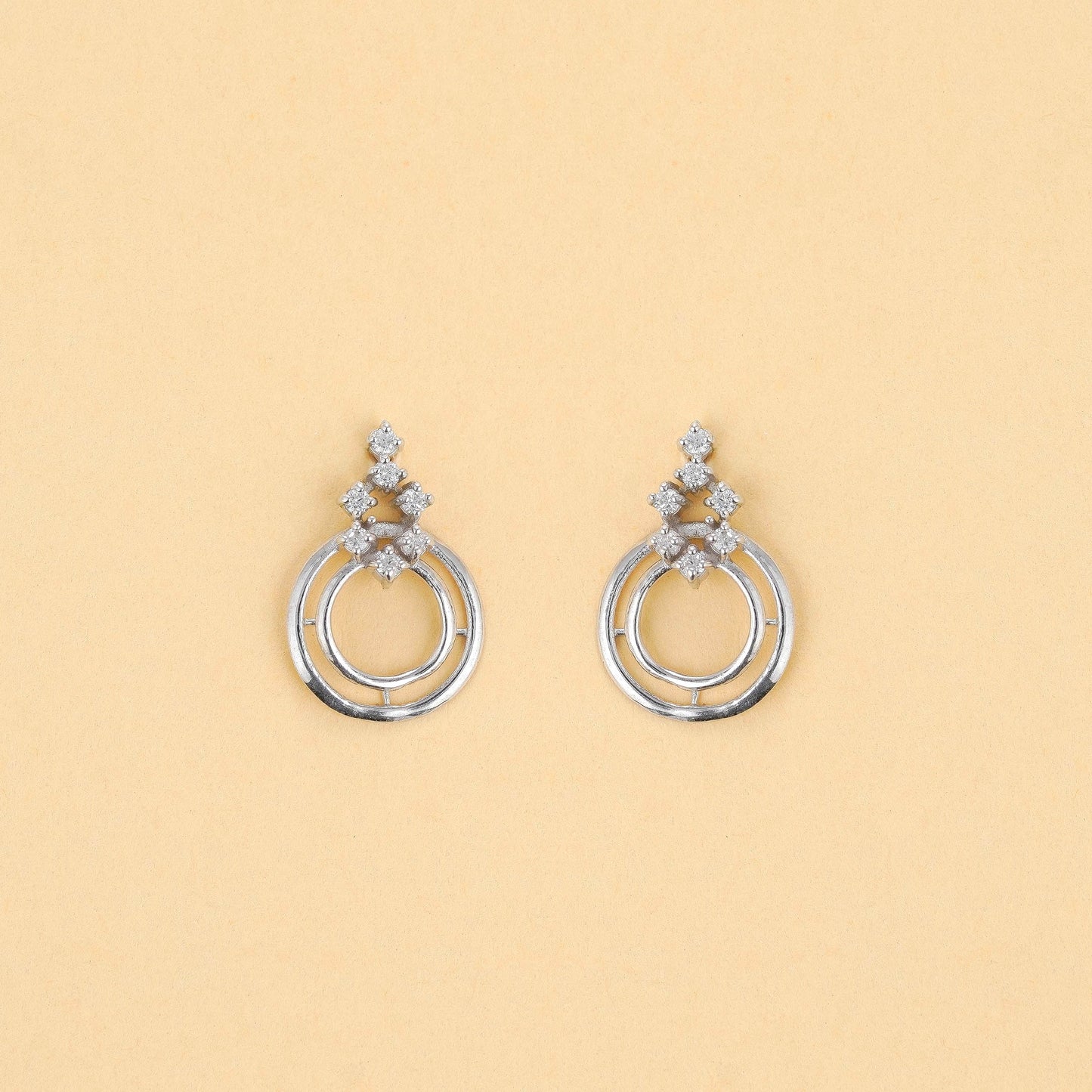 Two-Tiered Circle Drop Earrings
