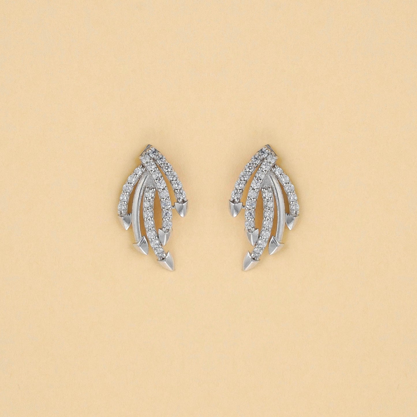 Silver Arrow Studded Earrings