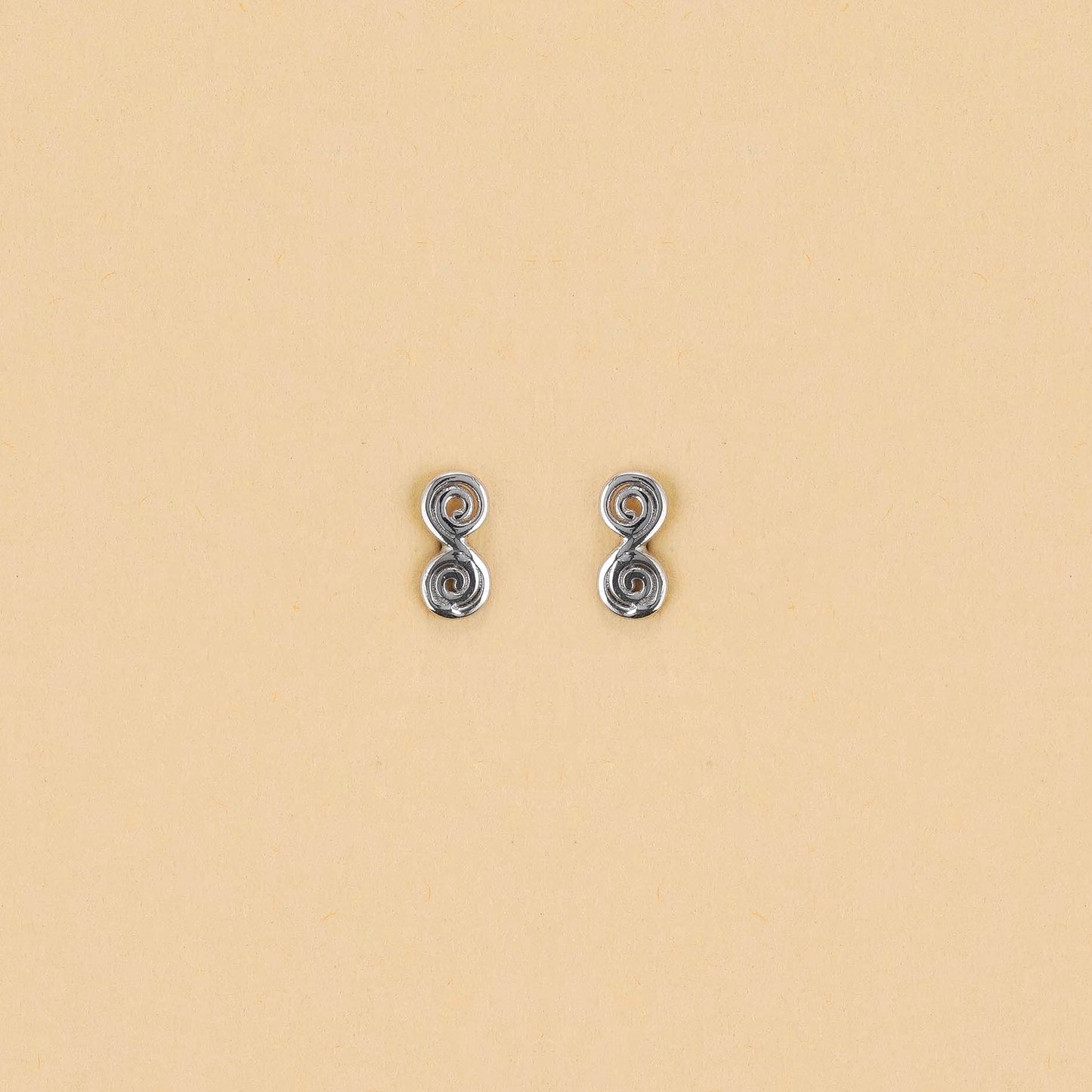 Silver Swirl Spiral Studs