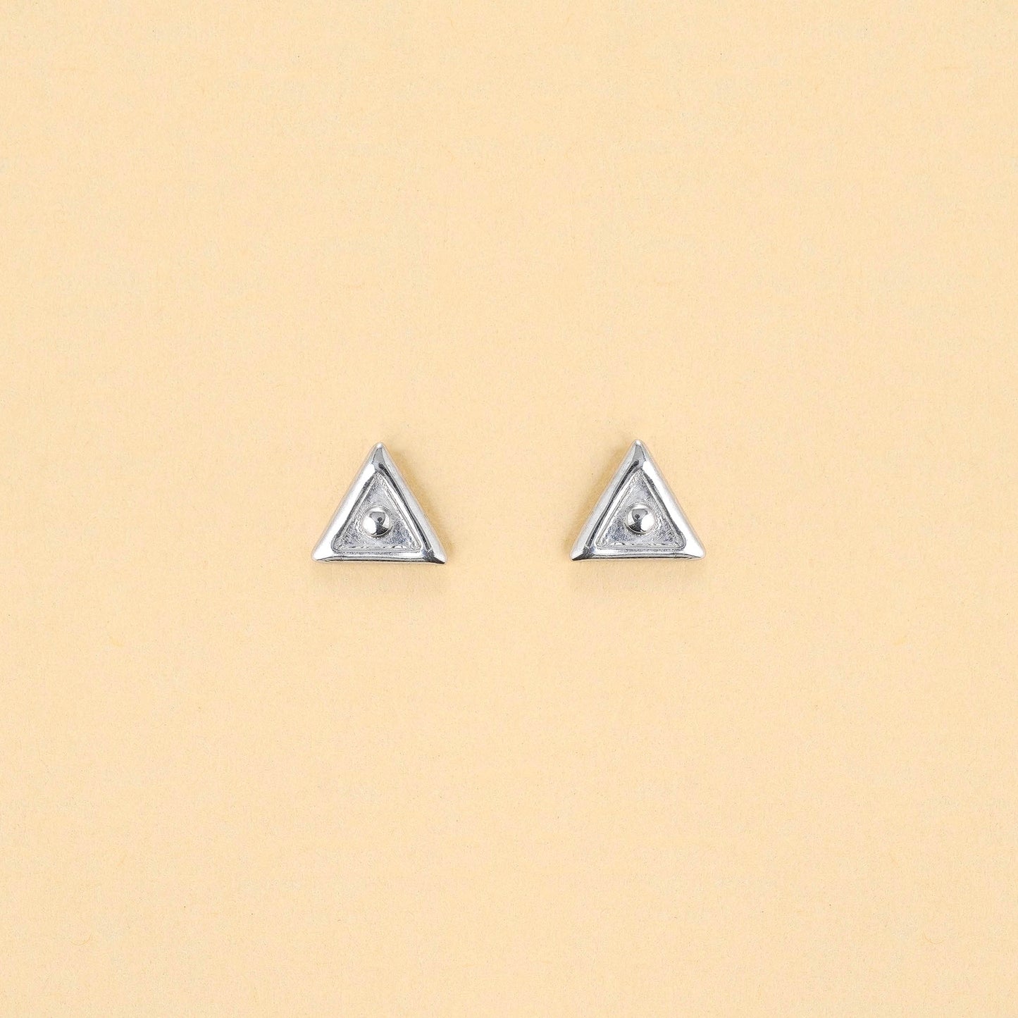 Minimalist Silver Triangle Studs