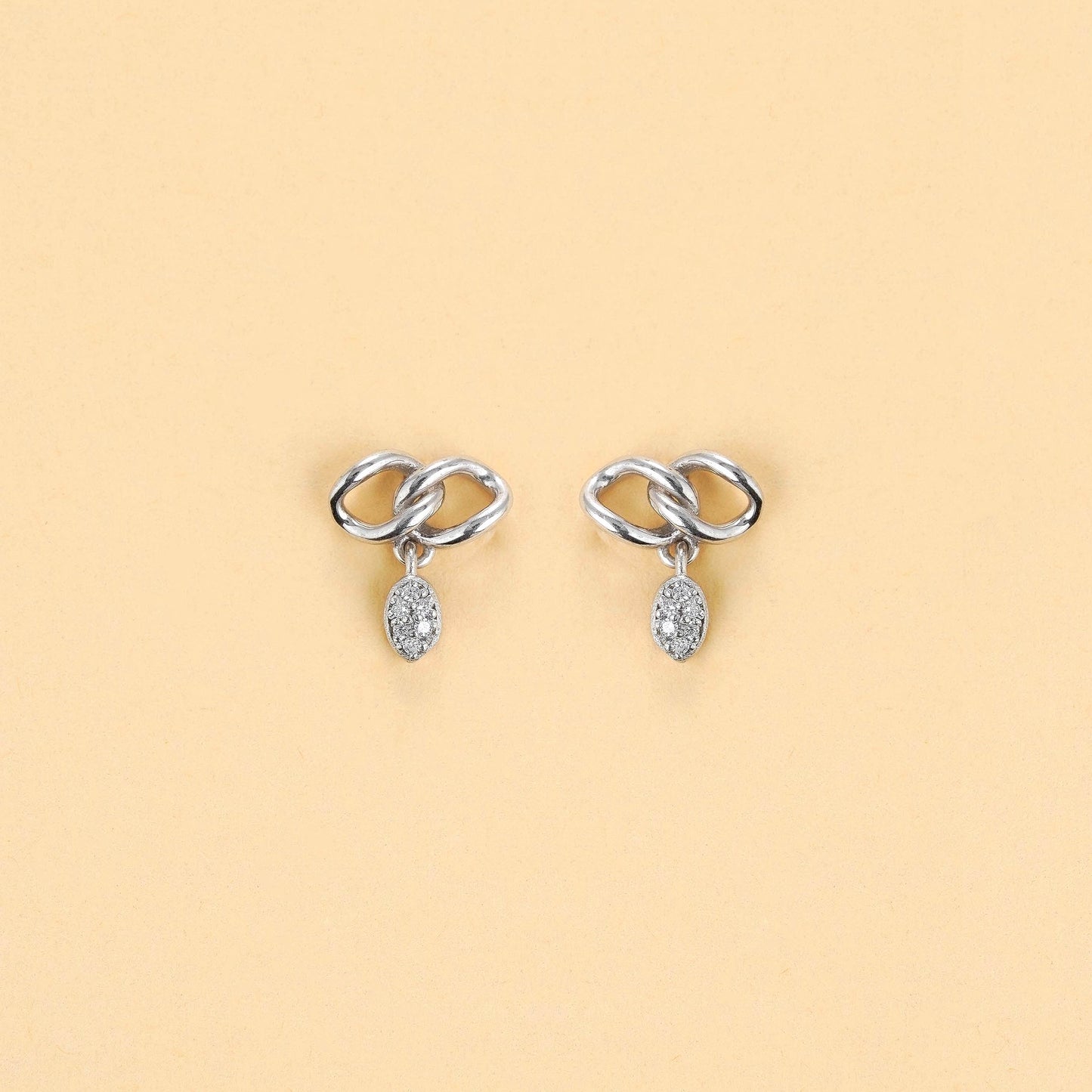 Silver Knot Crystalled Shimmer Earrings