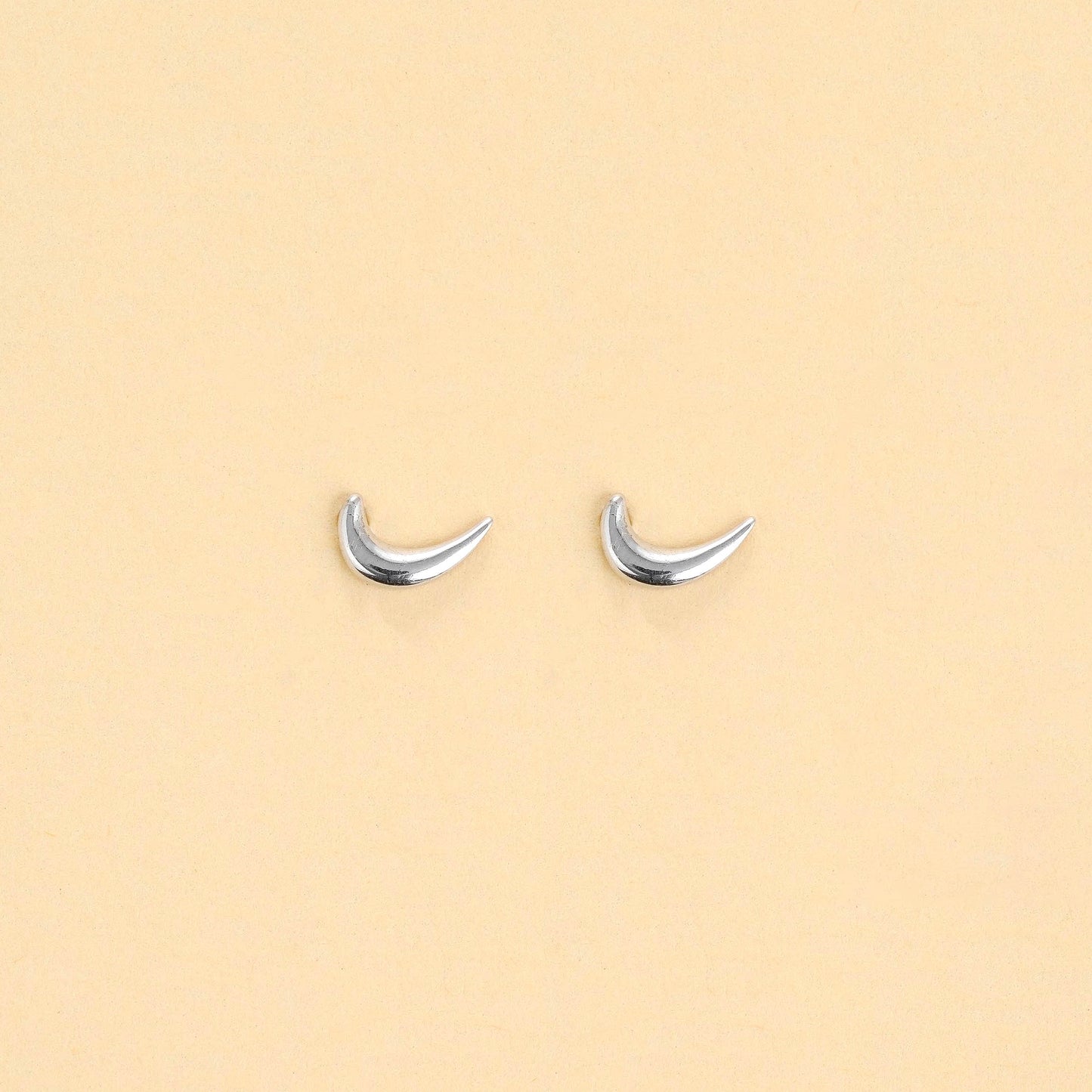 Celestial Crescent Silver Studs