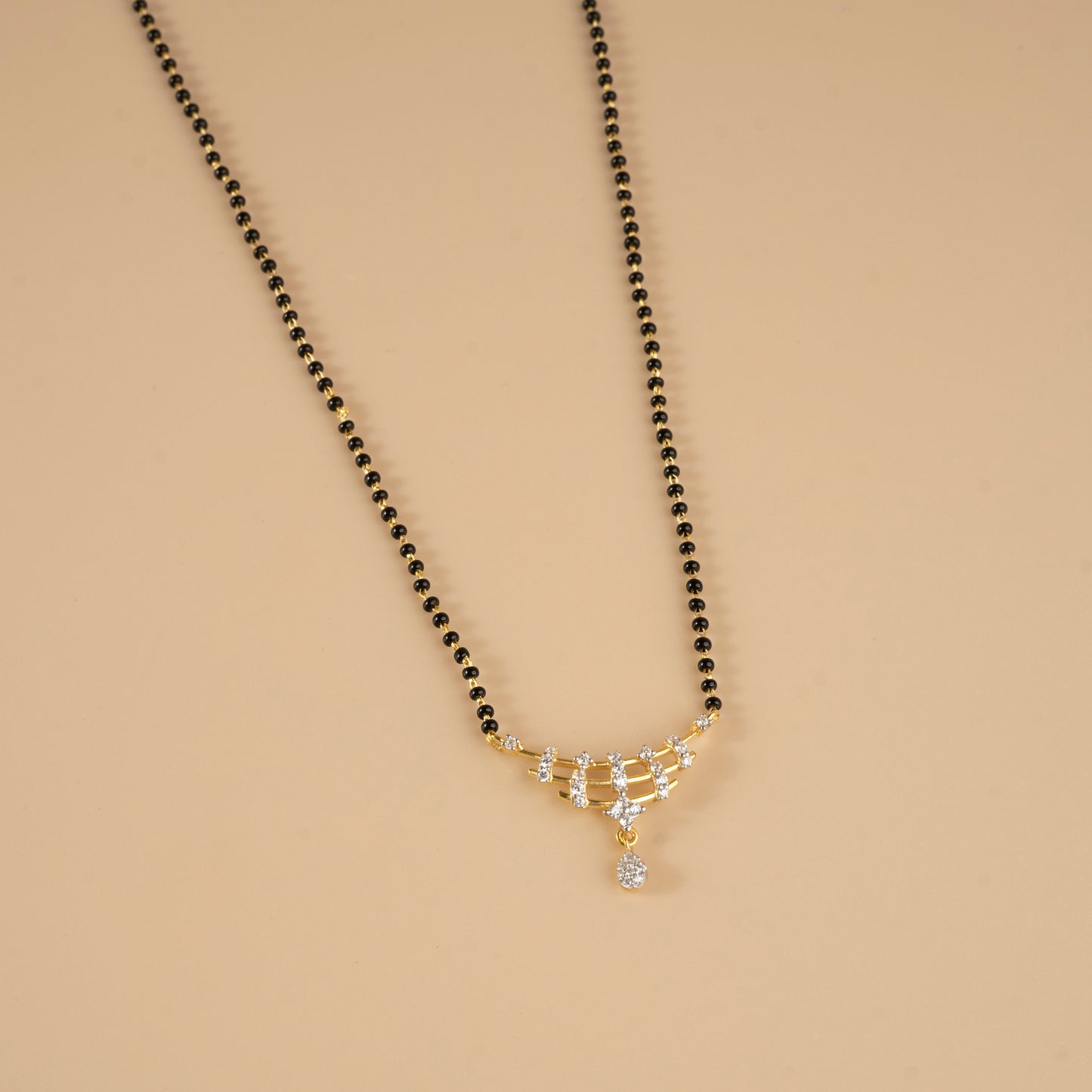 Silver Arc of Hearts Studded Pendant
