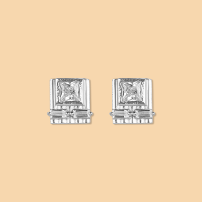 Crystal Center Silver Squares