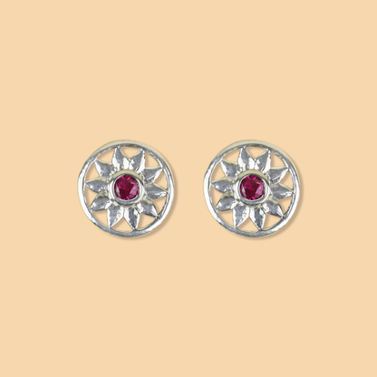 Silver Pink Radiance Earrings