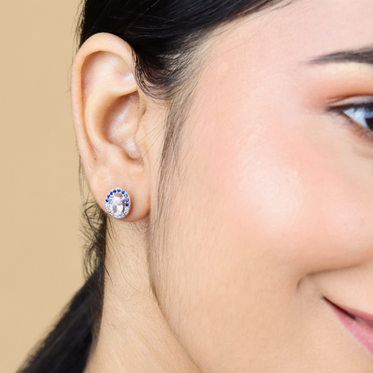 Silver Ice & Sky Crystal Ovals