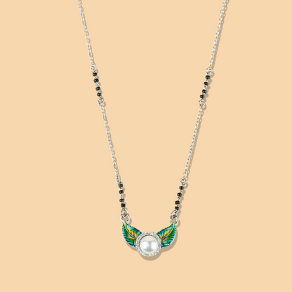 Silver Winged Vow Pearl Mangalsutra