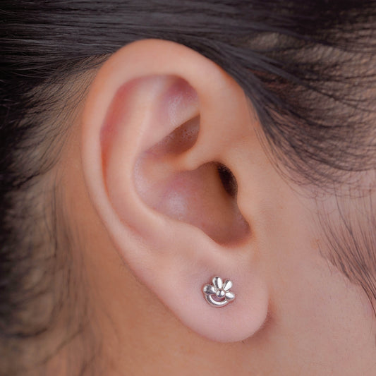 Silver Bloom Orbit Studs