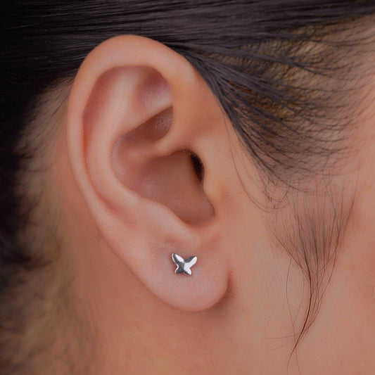 Dainty Butterfly Silver Studs