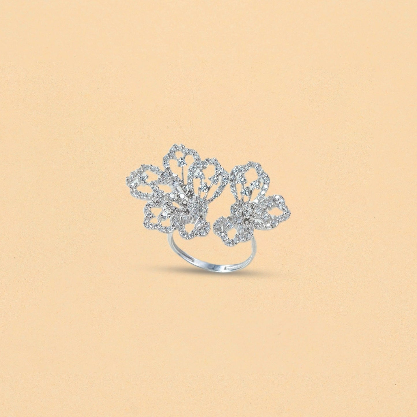 Shining Flower Halo Ring