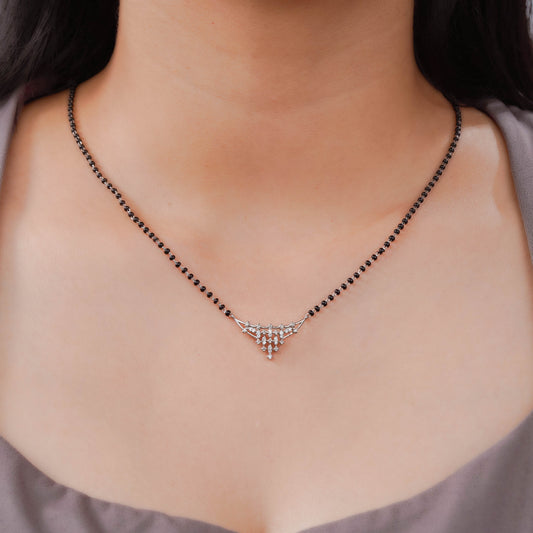 Studded Silver Promise Mangalsutra