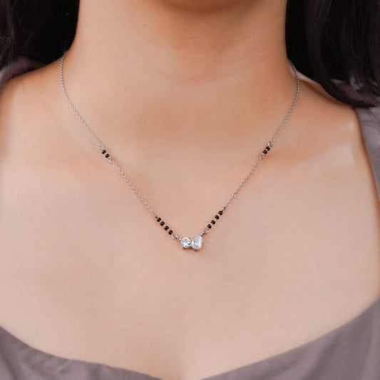 "Together We Shine" Silver Dual Gem Mangalsutra