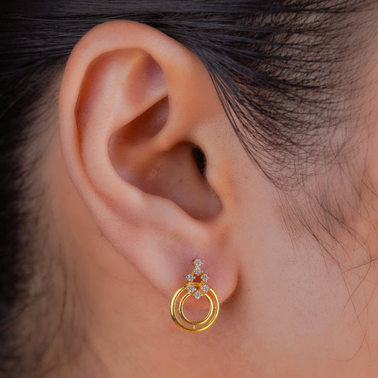 Two-Tiered Circle Drop Earrings