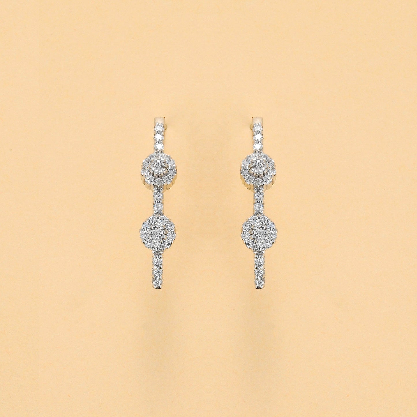 Crystal Shine Silver Earrings