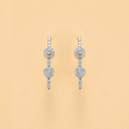 Crystal Shine Silver Earrings