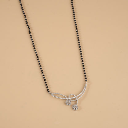 Silver Heartstrings Studded Mangalsutra